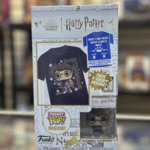 Funko Pop Keychain & Tee: Harry Potter - Playera Infantil Mediana con Llavero Harry Navidad