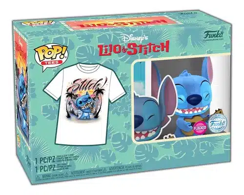 Funko Pop & Tee: Disney Lilo y Stitch - Stitch Ukelele Flocked con Playera 3XL
